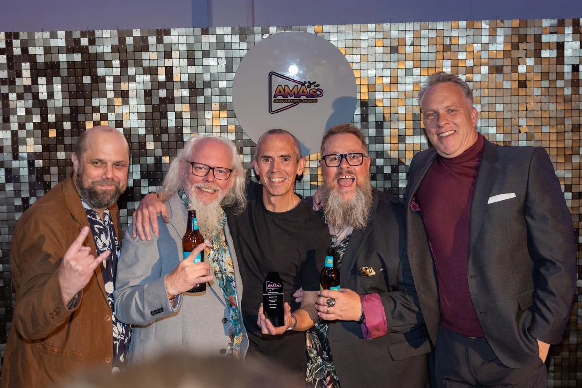 Winners and guests with their trophies at the first Andover Music Awards, at The Lights in Andover.