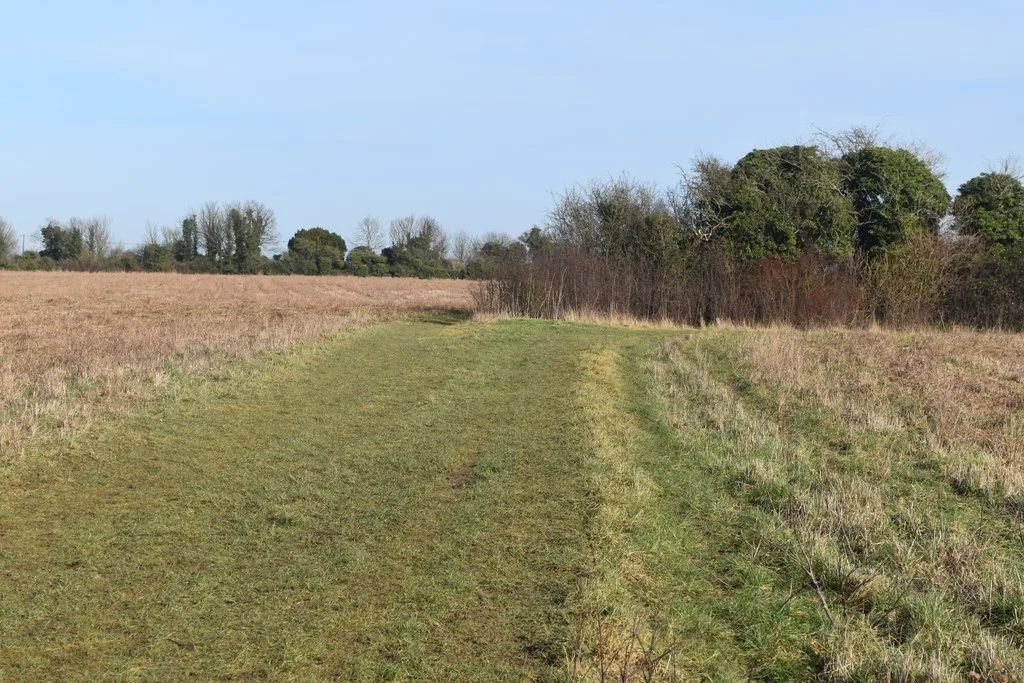 Farmland and a field path north east of Bere Hill Farm, on Andover's southern edge. The picture may not show the application site itself.