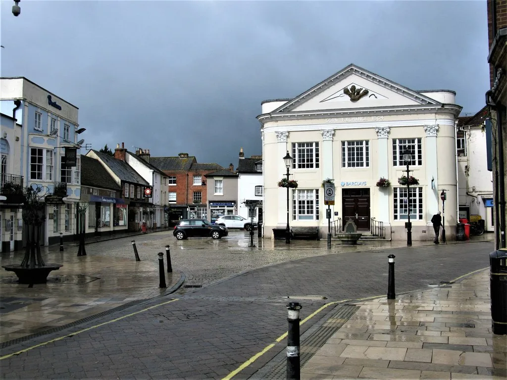 The Cornmarket and The Hundred, Romsey, where the town's Christmas markets set up