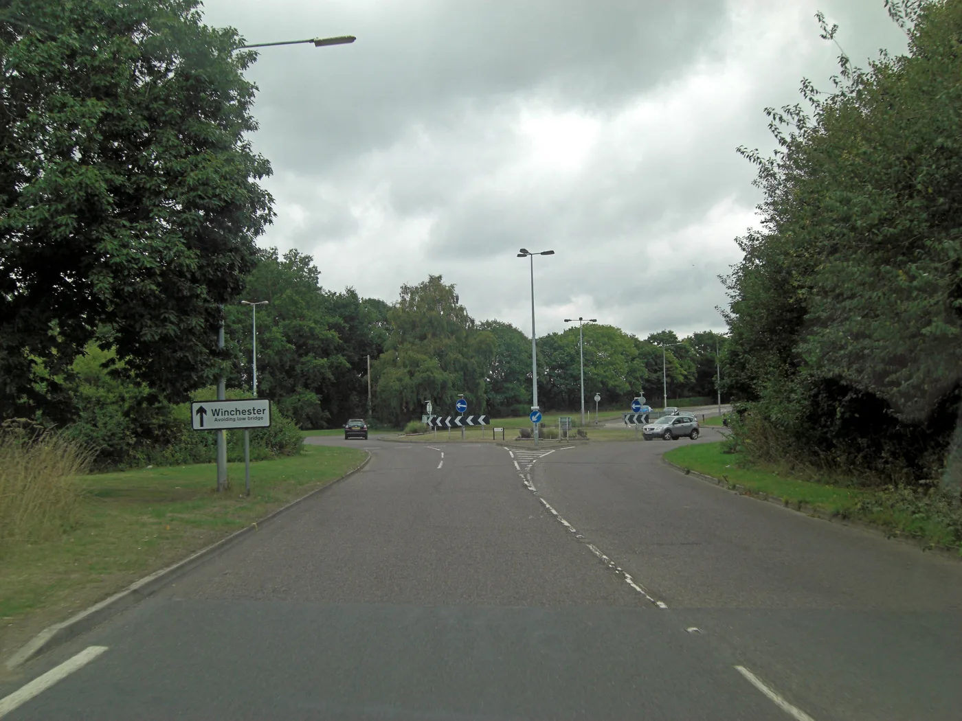 The A27 roundabout at Whitenap, on the edge of the site south of Romsey
